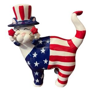 Vintage 2003 Annaco
Creations AMY LACOMBE
Ceramic 4th Of July Cat Patriotic